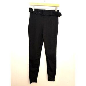 NEW Generation Love Ponte Skinny Stretch Black Pants Belt Size S [jb]